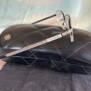 CHANEL Black Embellished frame with Logo Detail